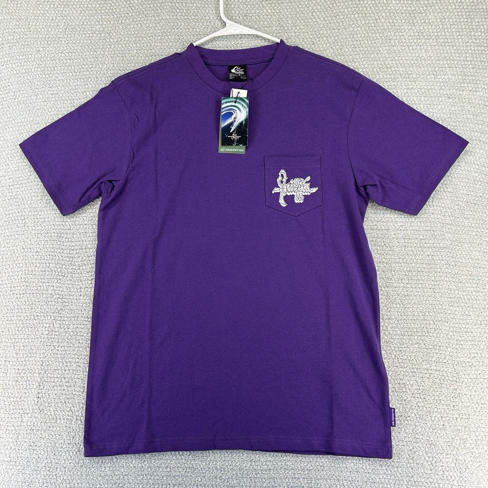 Quiksilver T-Shirt Men's Small Purple Rick Griffin YOWZA! Pocket Surf Skate